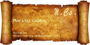 Marity Csaba névjegykártya